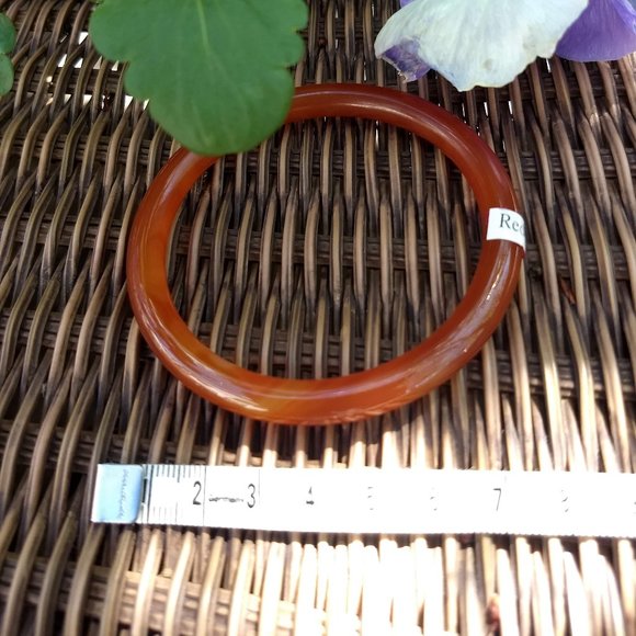 vintage 70s solid red agate bangle bracelet NWT 🎈HOST PICK🎈 - Picture 2 of 5